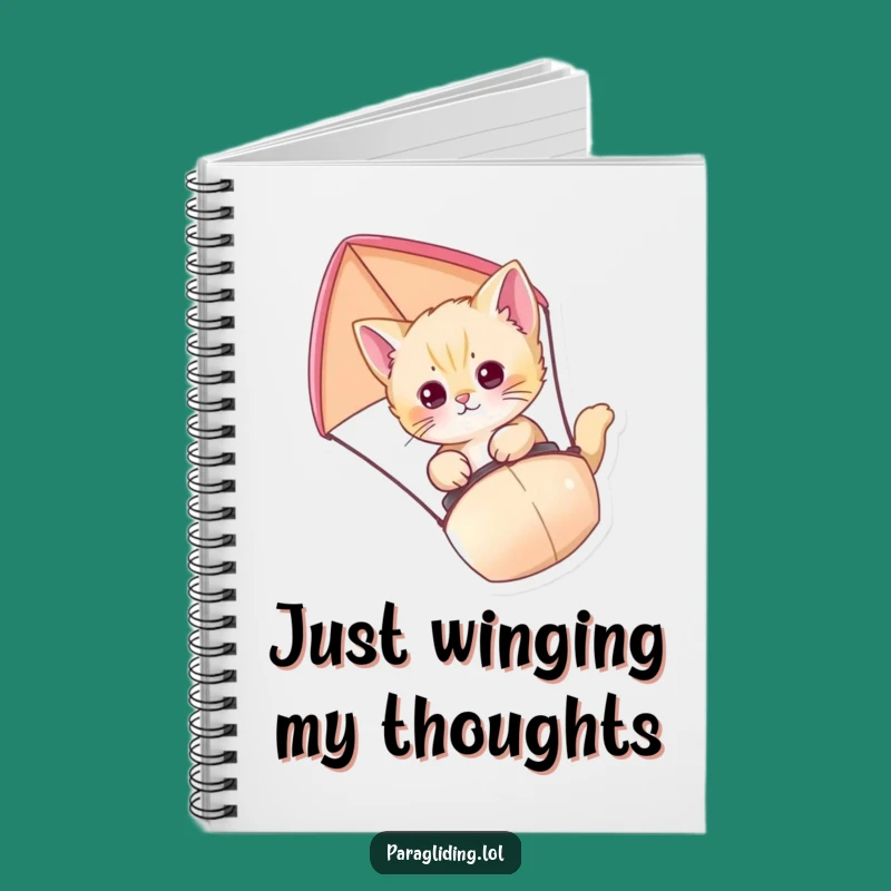 Funny Kitten Paraglider Notebook: Jot Down Ideas with Feline Flight Fun