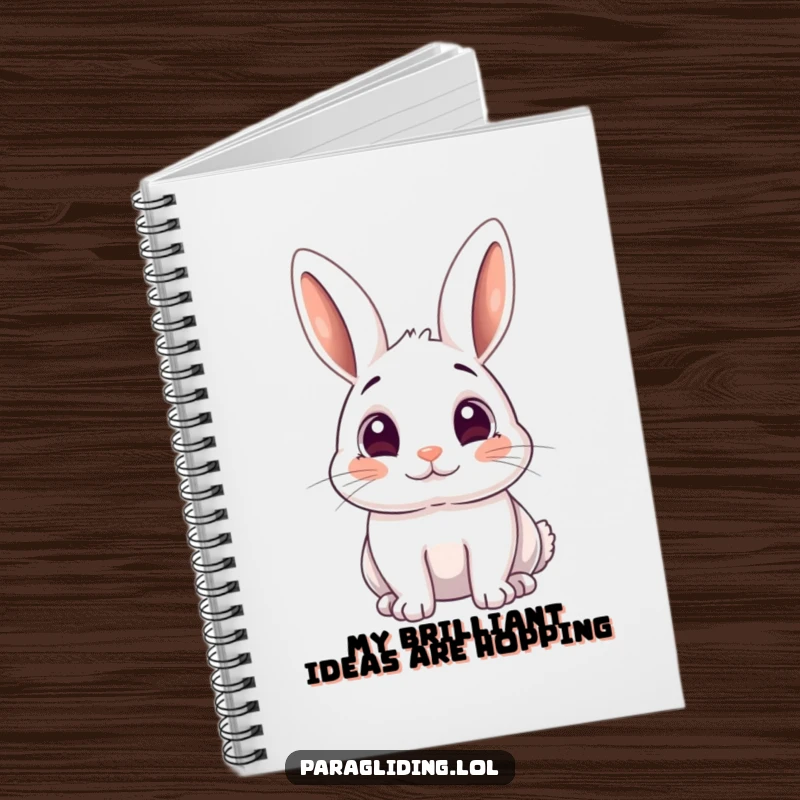 Funny notebook with a playful rabbit with wide, amazed eyes, perfect for journaling surprises.