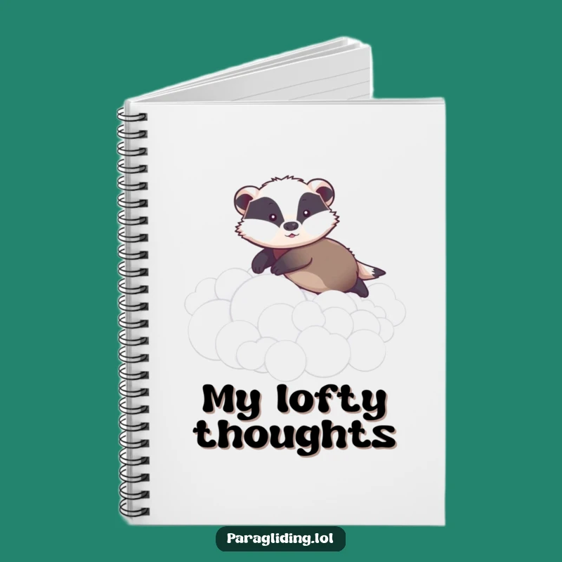 Funny Graceful Badger Notebook: Gentle Cloud Gliding Journal Gift