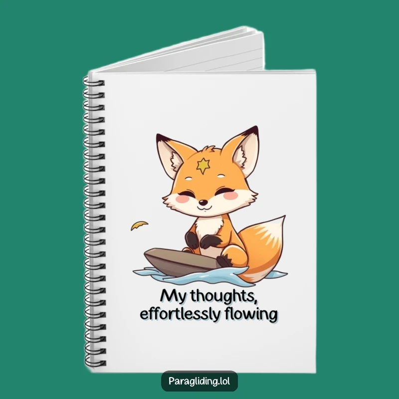 Funny Fox Paraglider Notebook: Journal Your Calm Adventures