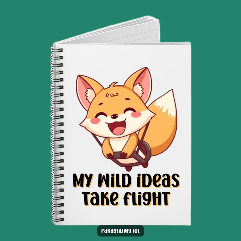 Funny Fox Paragliding Notebook: Jot Down Adventures with a Grinning Pilot