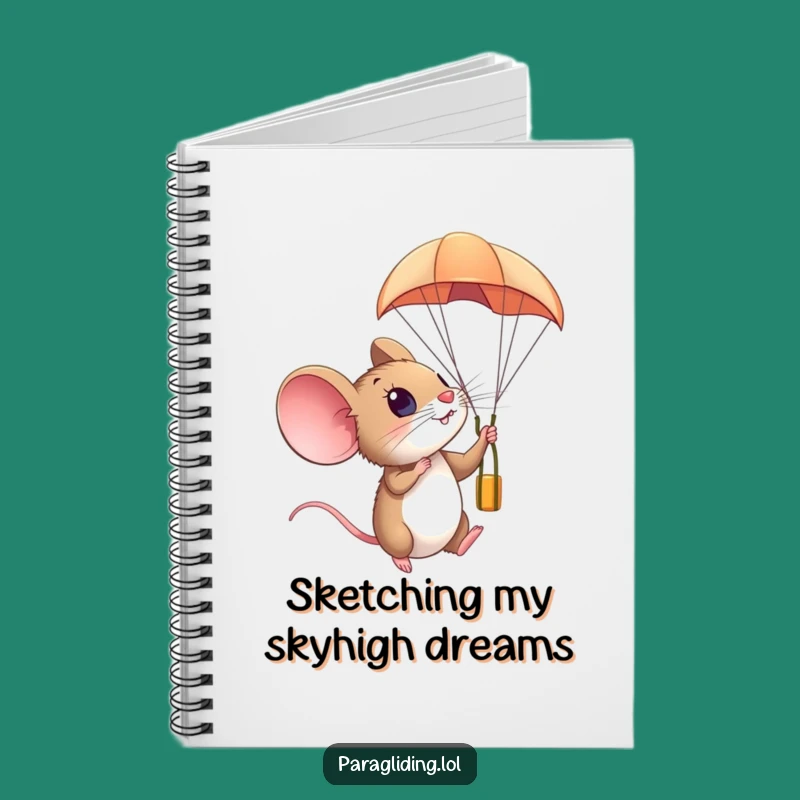 Funny Mouse Paraglider Notebook - Journal Your Wonders, Perfect Gift!