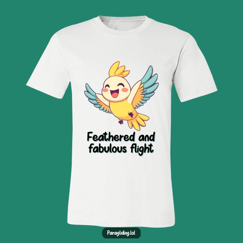 Funny Joyful Parrot T-Shirt: Grinning Bird Flying High Gift for Parrot Lovers