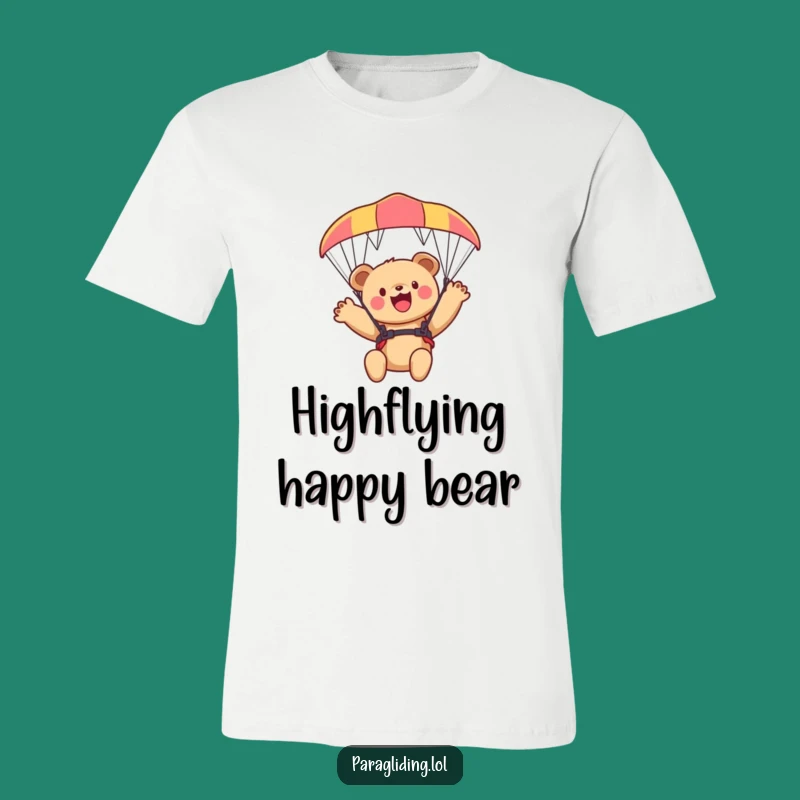 Funny Bear Cub Paraglider T-Shirt - Hilarious Outdoor Adventure Tee