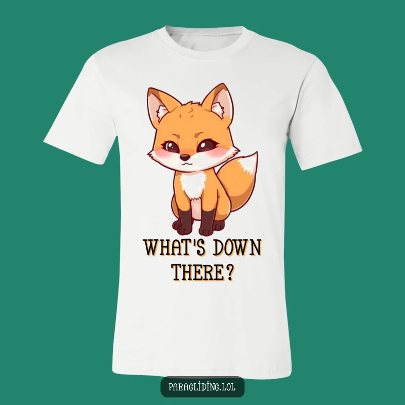 Funny Determined Fox T-Shirt: Curious Downward Look Gift for Thinkers