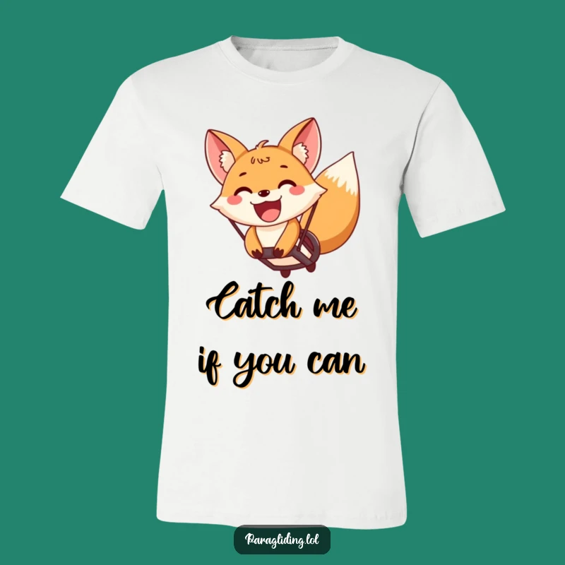 Funny Fox Paragliding T-Shirt: Wear Your Adventure with a Grinning Fox