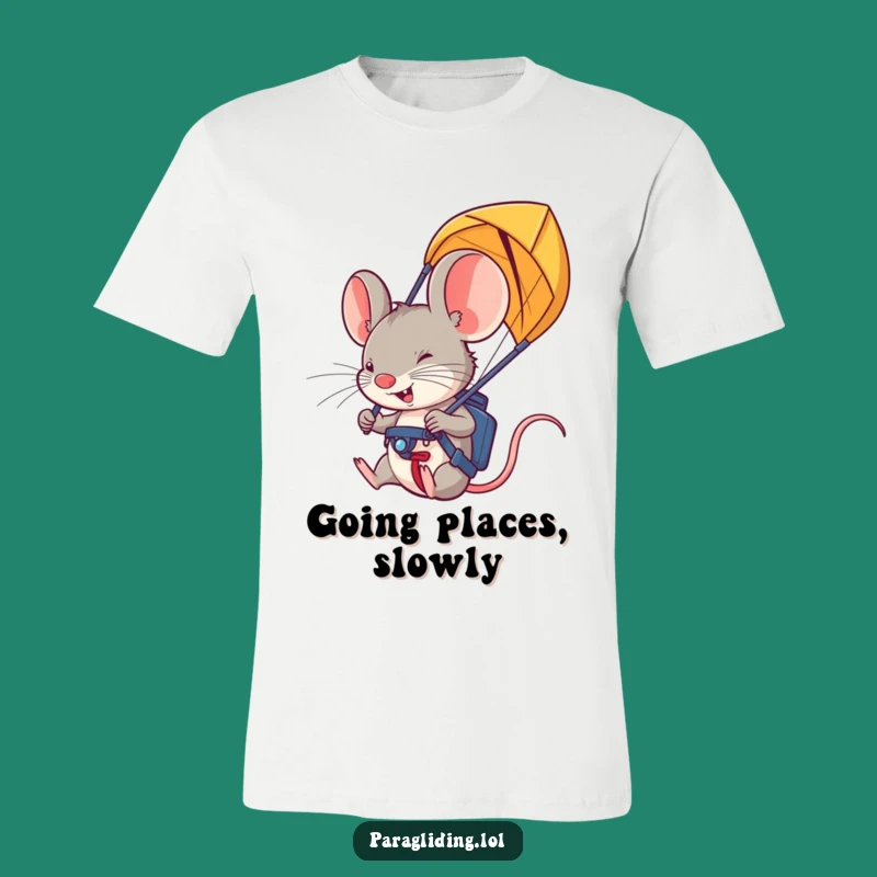 Funny Mouse Paraglider T-Shirt: Wear Your Determination with Humor
