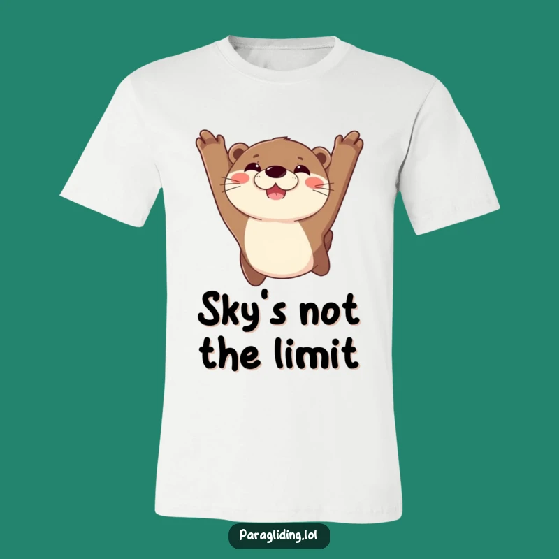 Funny Joyful Otter T-Shirt: Hilarious Sky Soaring Graphic Tee