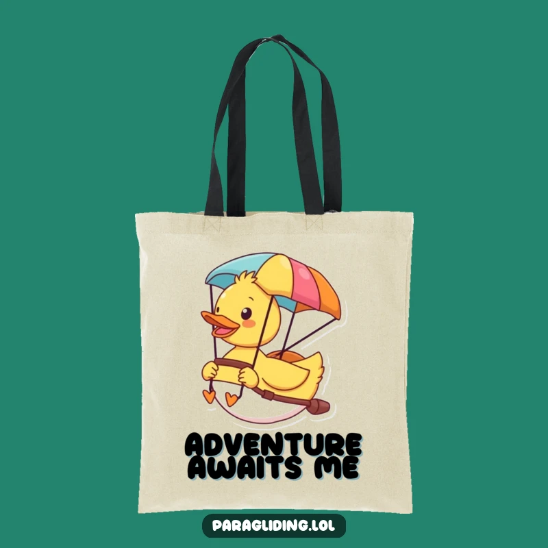 Funny Cheerful Duck Paragliding Tote Bag: Carry Your Adventures