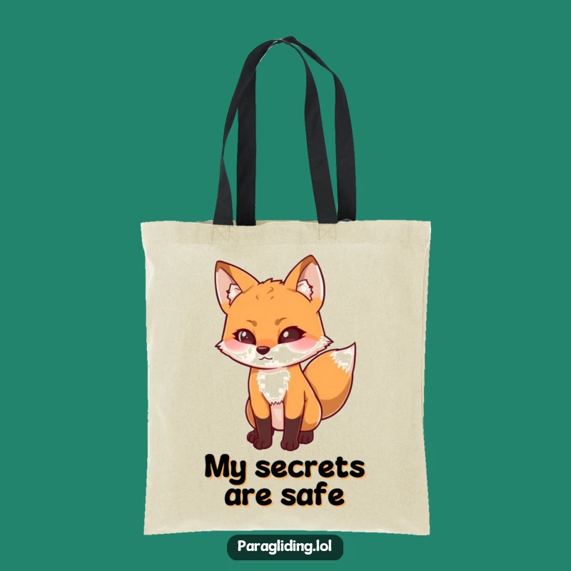 Funny Determined Fox Tote Bag: Curious Downward Look for Everyday Carry