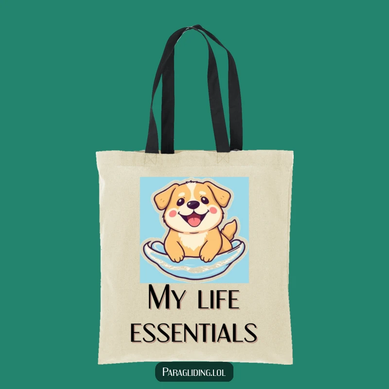 Funny Floating Dog Tote Bag - Serene Beam, Carry Your Calm Everywhere