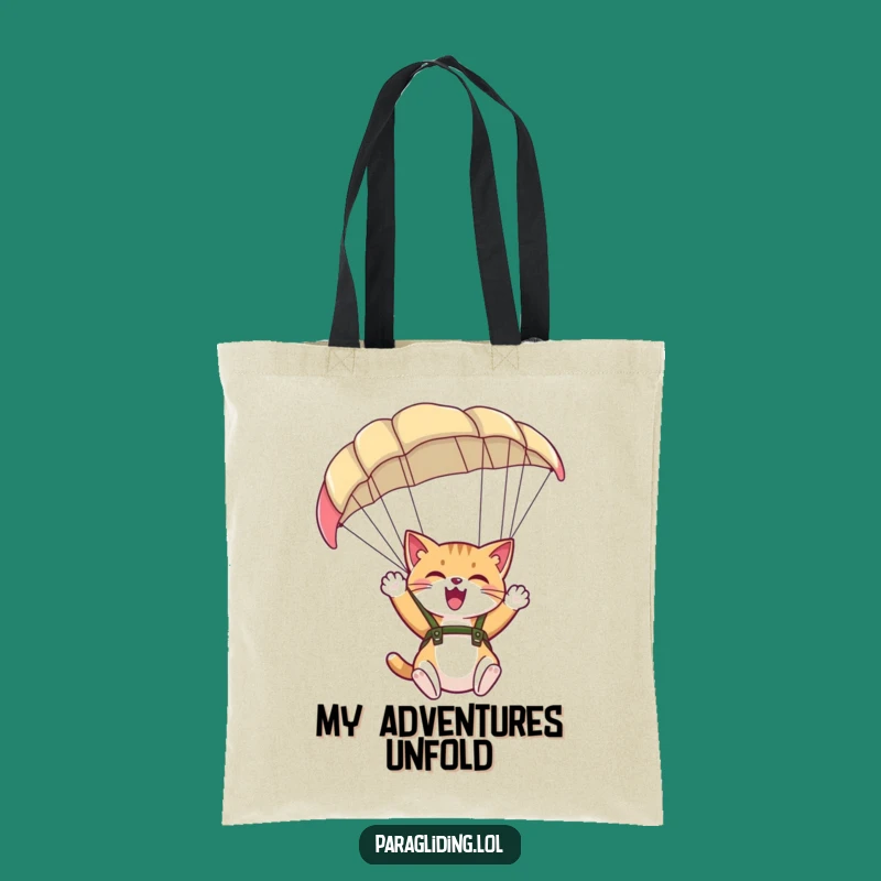 Funny Giggling Cat Paraglider Tote Bag - Carry Your Joyful Adventures