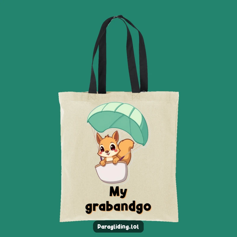 Funny Squirrel Paraglider Tote Bag - Practical and Hilarious for Surprising Errands