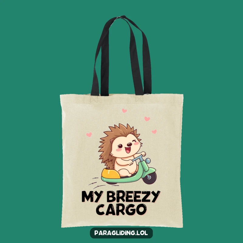 Funny Happy Hedgehog Breezy Ride Tote Bag: Carry Your Happiness Everywhere