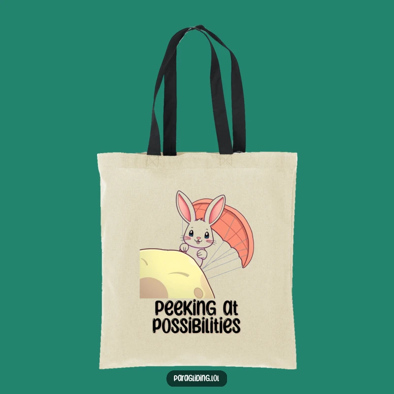 Funny Rabbit Paraglider Tote Bag: Carry Your Curiosity Everywhere